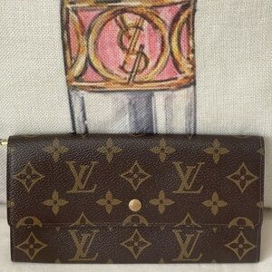 LOUIS VUITTON Vintage Sarah Wallet⭐️W/COA✨I will include a VERSACE Dust bag⭐️